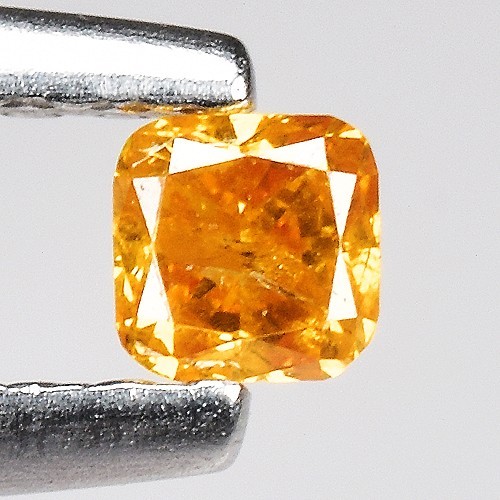 0.11Ct Sparkling Orange Cushion Cut Natural Diamond 32