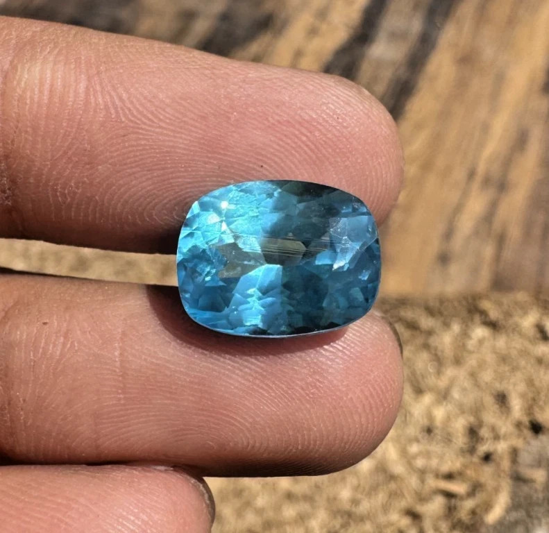 11.70 Ct Natural Certified Paraiba Tourmaline Blue Cushion Cut Loose Gemstone A+