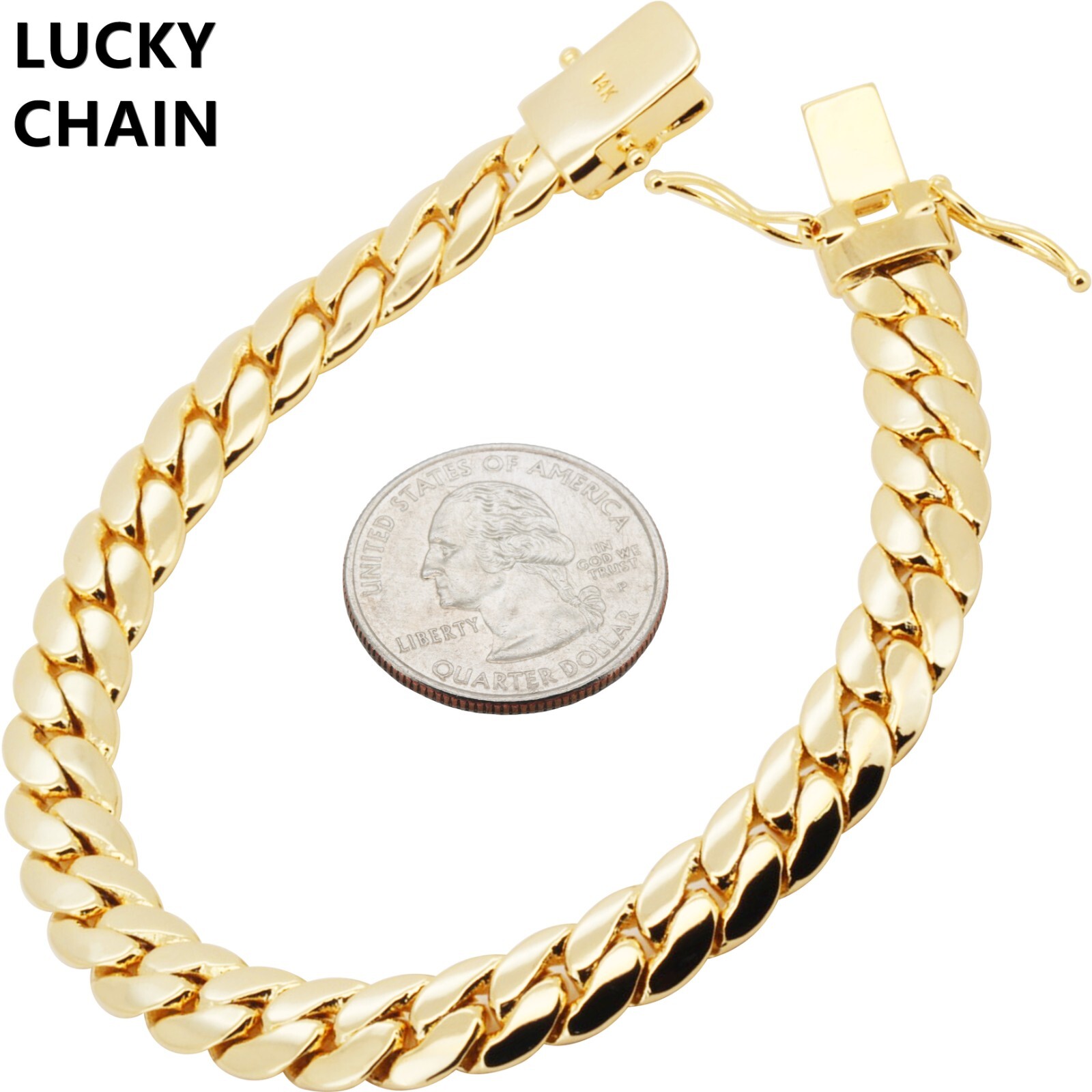 8.5”-30”14K GOLD FINISH MIAMI CUBAN LINK CHAIN OR BRACELET 9MM 32g-110g A28