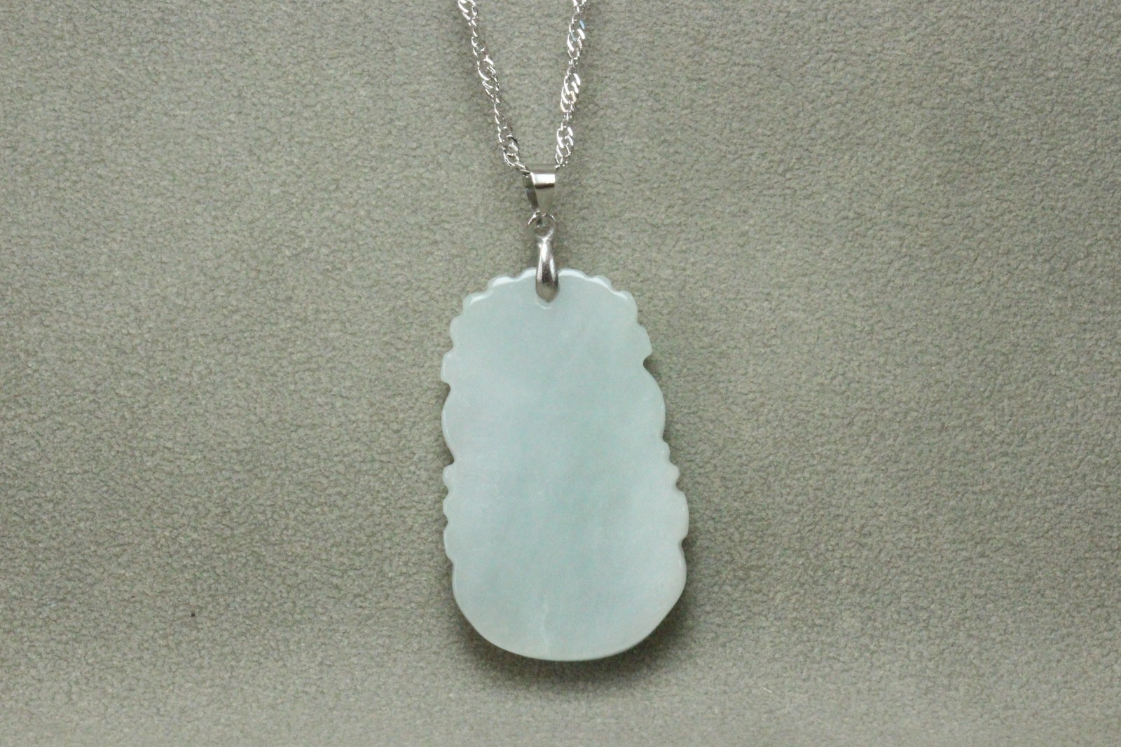 Natural White green A Jadeite jade Hand-Carved Monkey (Chinese Zodiac) Pendant