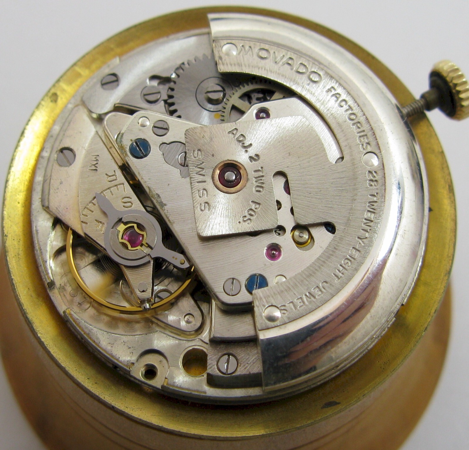 Movado kingMatic 531 28 j. 2 adj. automatic watch movement + dial for parts