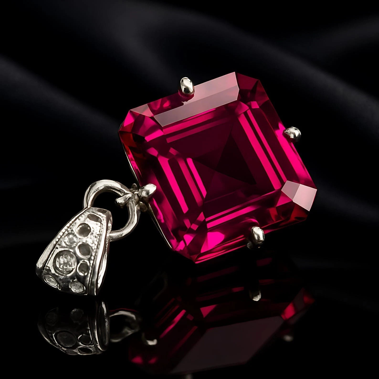 32 Ct Certified Natural Flawless Pink Sapphire 925 Silver Pendant Loose Gemstone