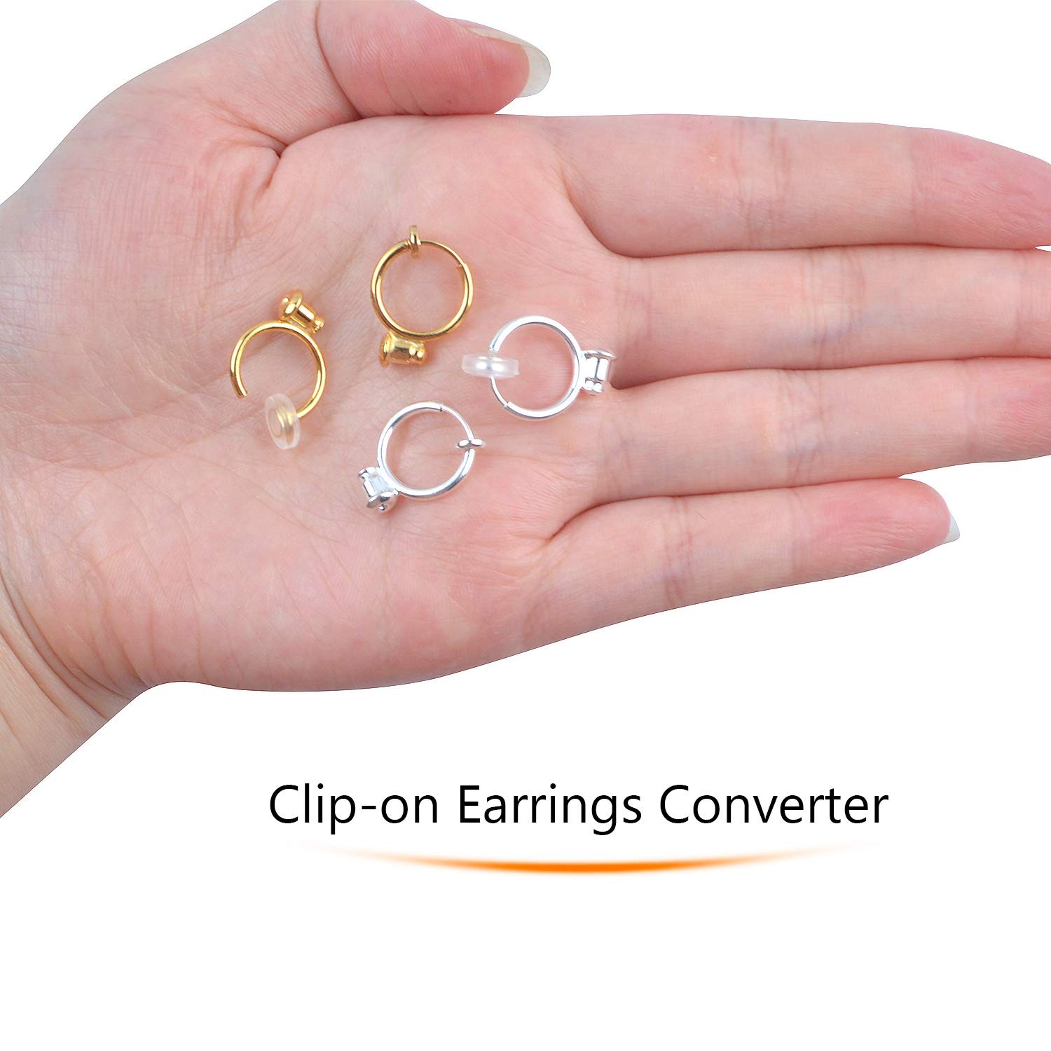 12 Pieces Clip on Earring Converters with Silicone Pads for Non Pierced Ears