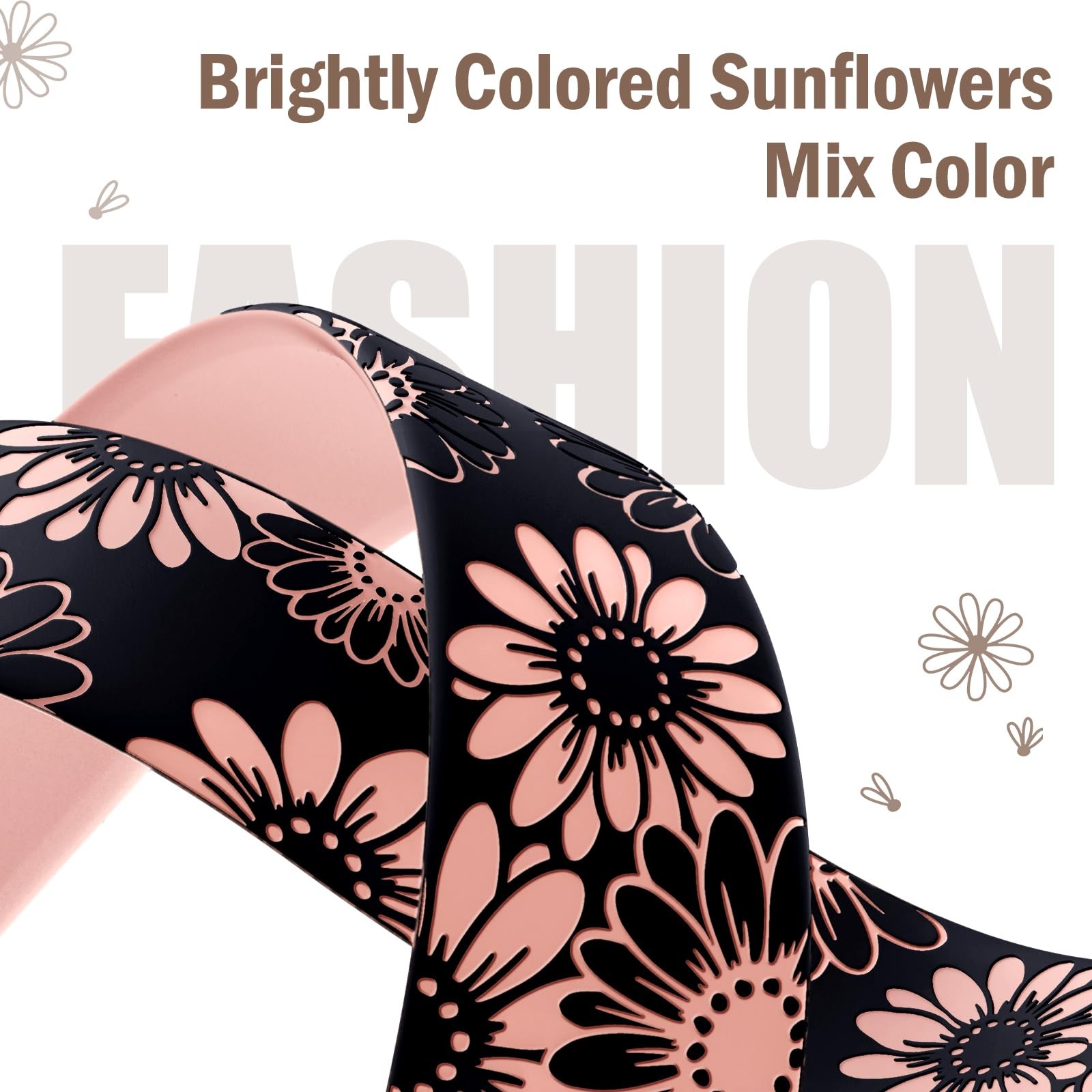 DaQin Floral Engraved Band 38mm/40mm/41mm/42mm(series 11 10), Black/Pink