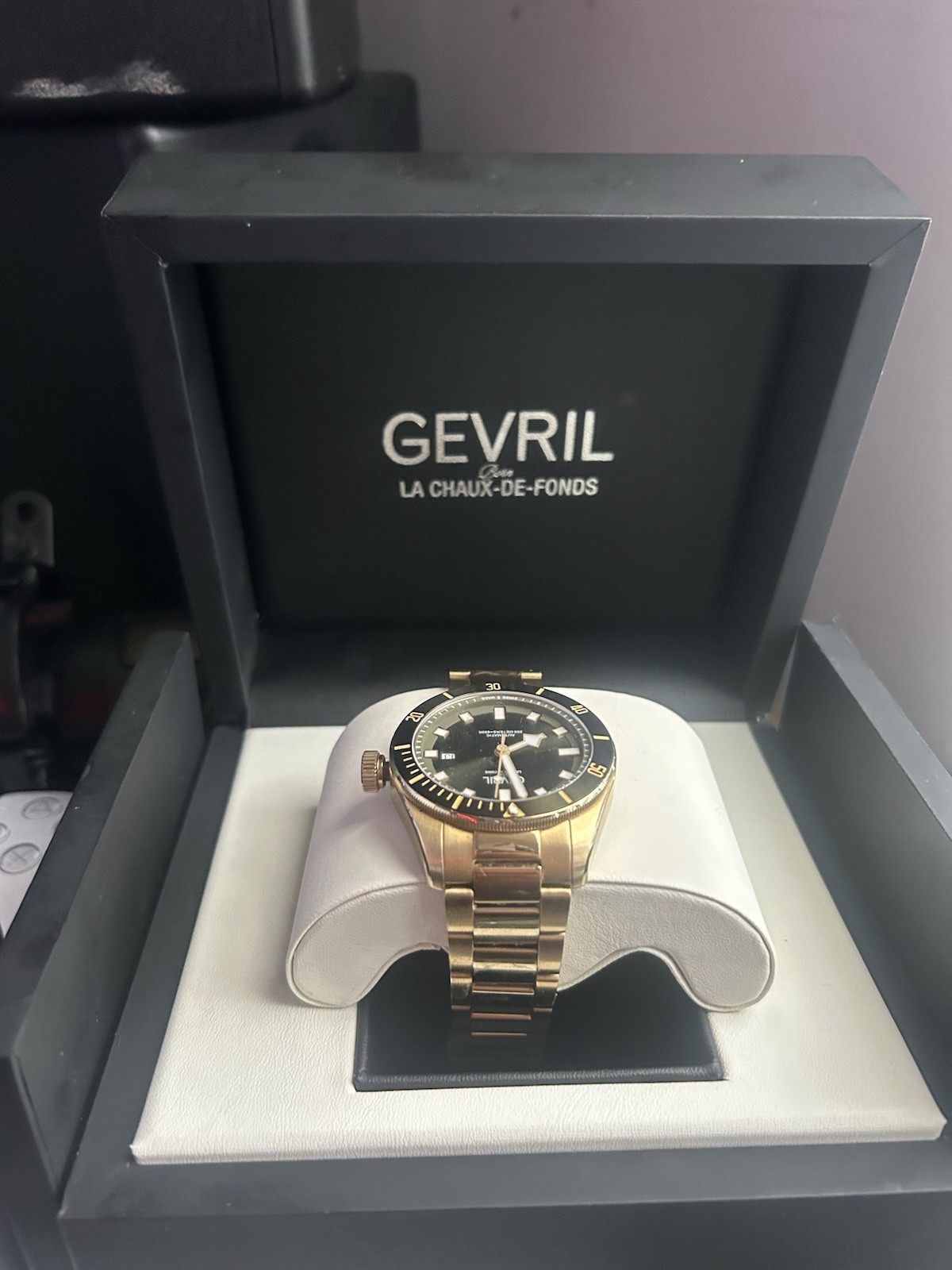 Gevril York Bronze Automatic Swiss Made Diver Watch Ref. 48805 25/500 Limited Ed