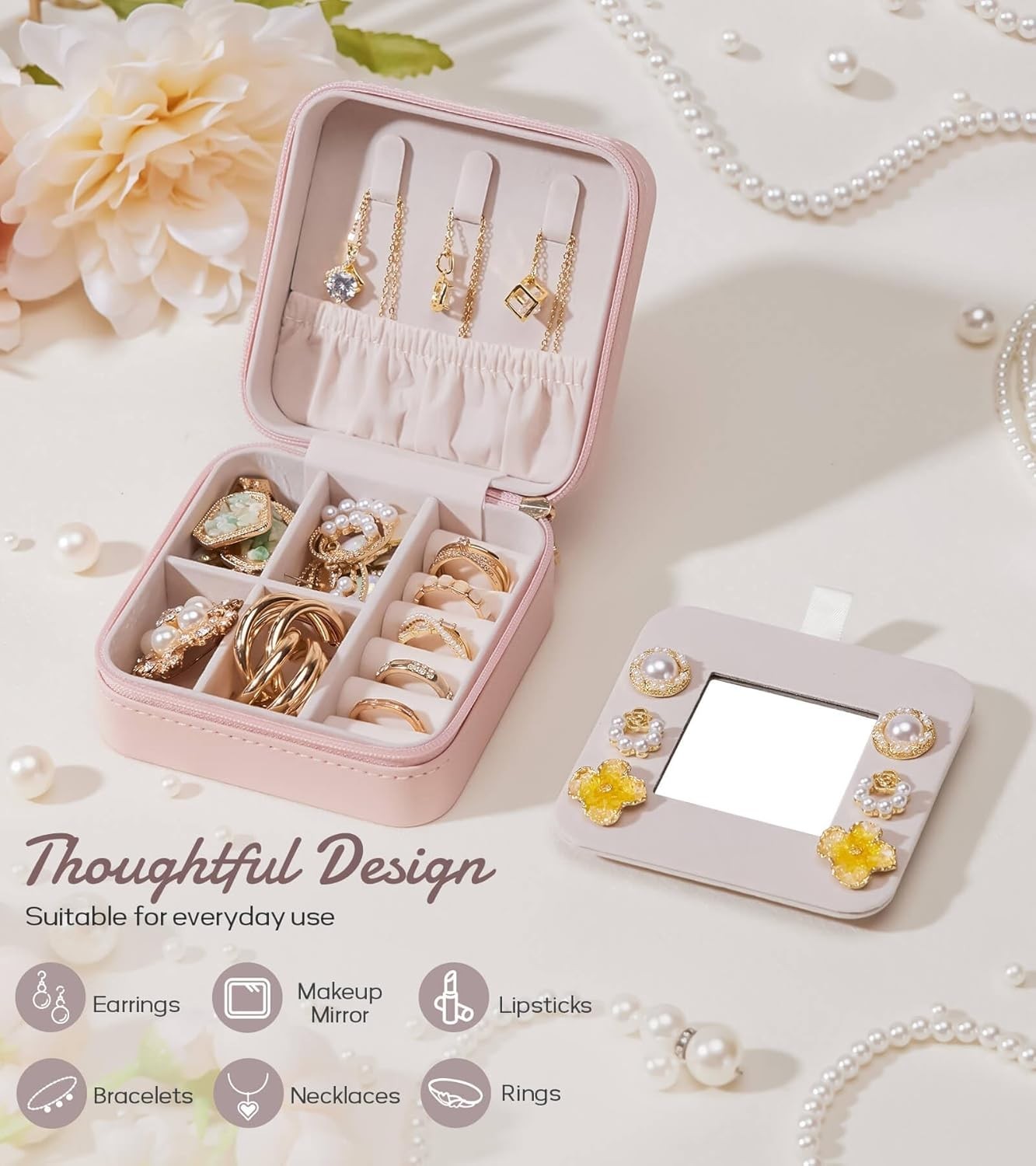 Travel Jewelry Box for Girls: Traveling Jewelry Case Gift for Women – Mini Or…