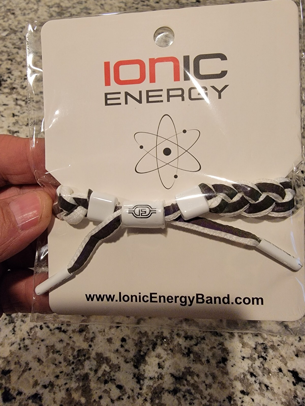 Brand New Ionic Energy Iridescent Black Reflective Braided Shoelace Bracelet