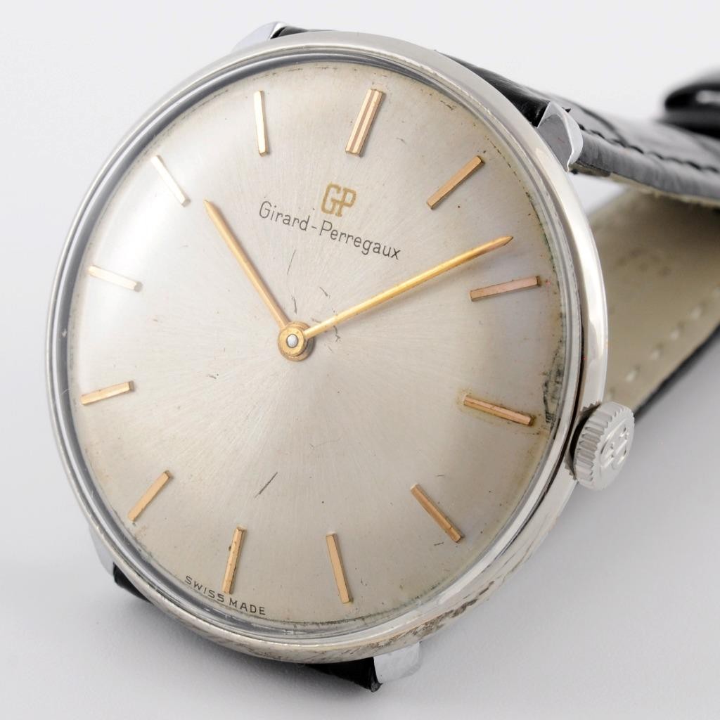 CLASSIC GIRARD PERREGAUX NICE VINTAGE DIAL MANUAL WIND ST STEEL SWISS MADE WATCH