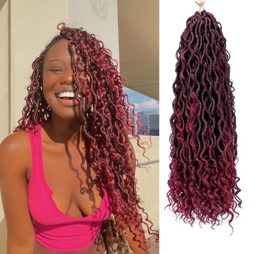Goddess Locs Crochet Hair Faux Locs Crochet Hair for Black Omber Red Pre