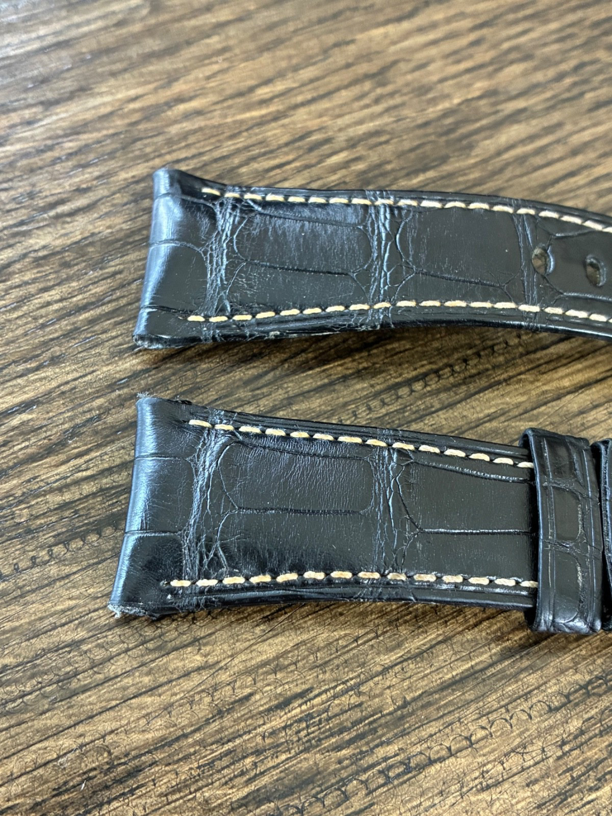 Panerai Mens Radiomir OEM Black Leather Strap Band 25.5mm / 20mm – Great Shape!!