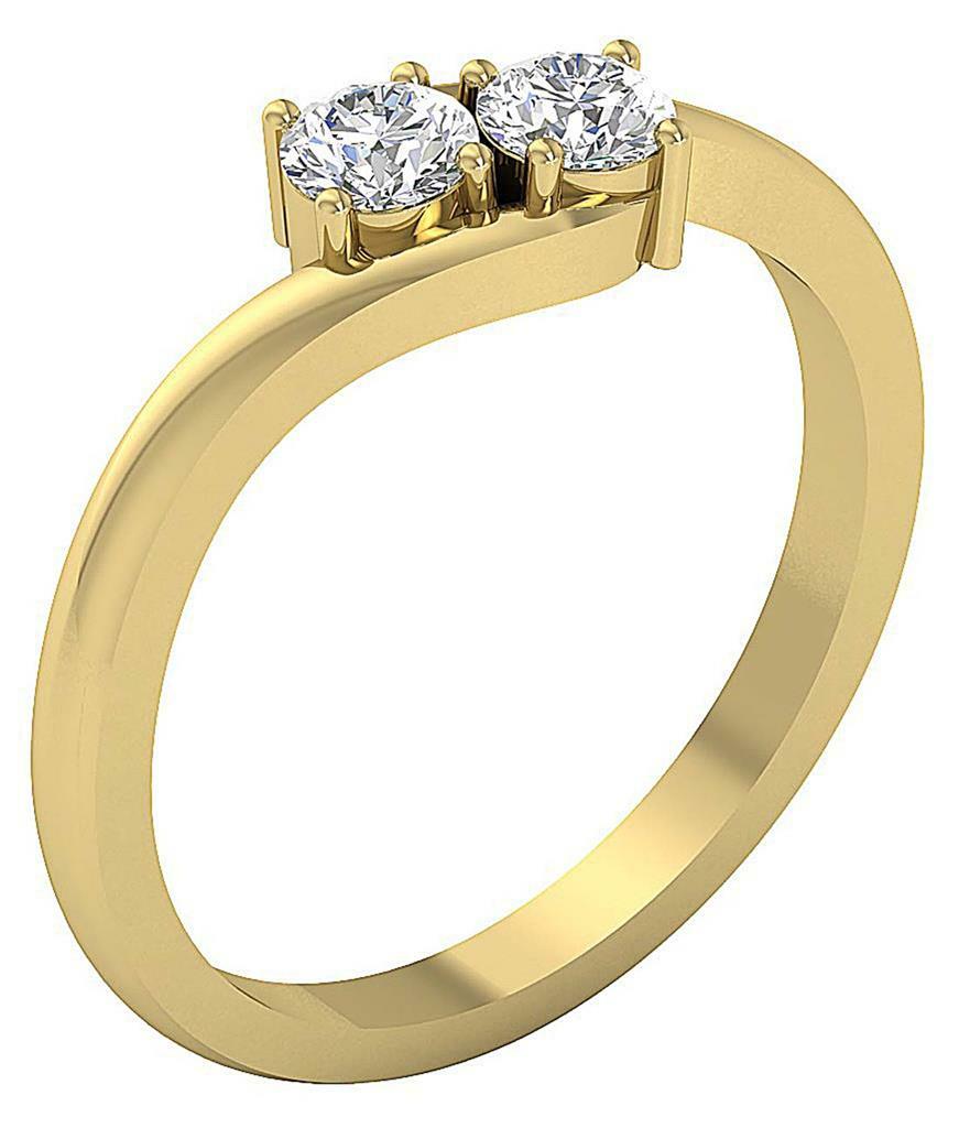 Forever Us 2 Stone Annicersary Ring I1 G 0.55Carat Genuine Diamond 14K Rose Gold