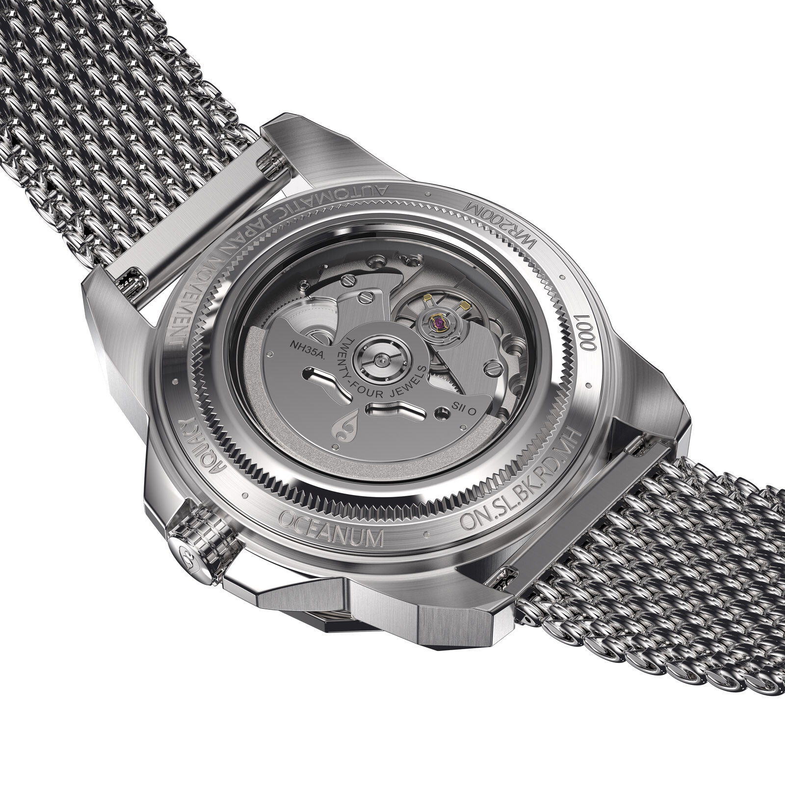 Aquacy Hei Matau Oceanum Men’s Automatic 200M Silver Dial Dive Watch ON.SL.BK.RD