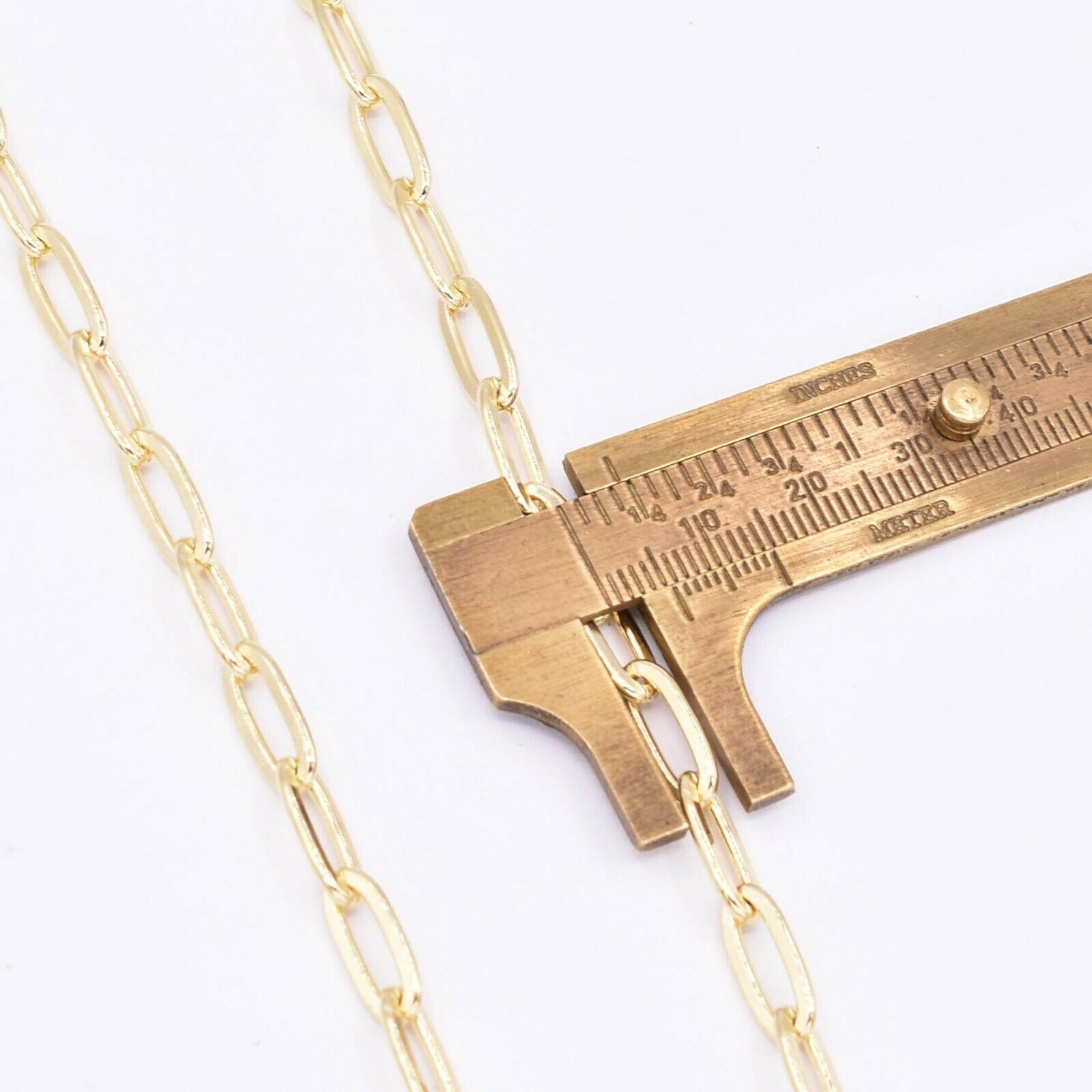 5.4mm Paperclip Chain Necklace 14K Yellow Gold-Plated Sterling Silver 925 20″