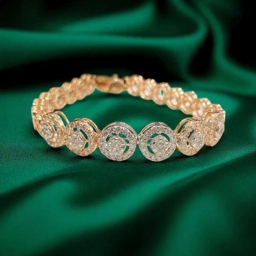 5Ct Princess Cut Simulated Ruby & Diamond Tennis Bracelet 14K Yellow Gold Plated