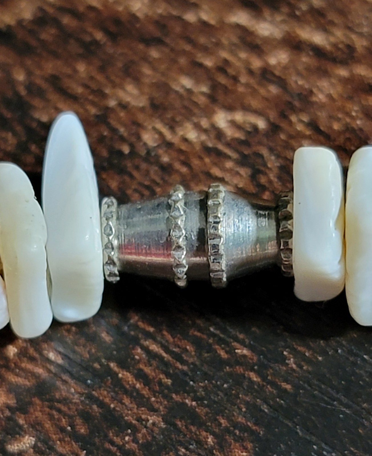 Vintage Genuine Hawaiian Tiger Puka Shell Lei Surfer Choker Necklace 16 in 40G!!
