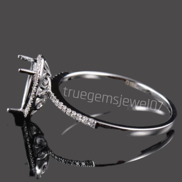 Pear Cut 7×5 MM Semi Mount Ring Settings 925 Sterling Silver Engagement Ring