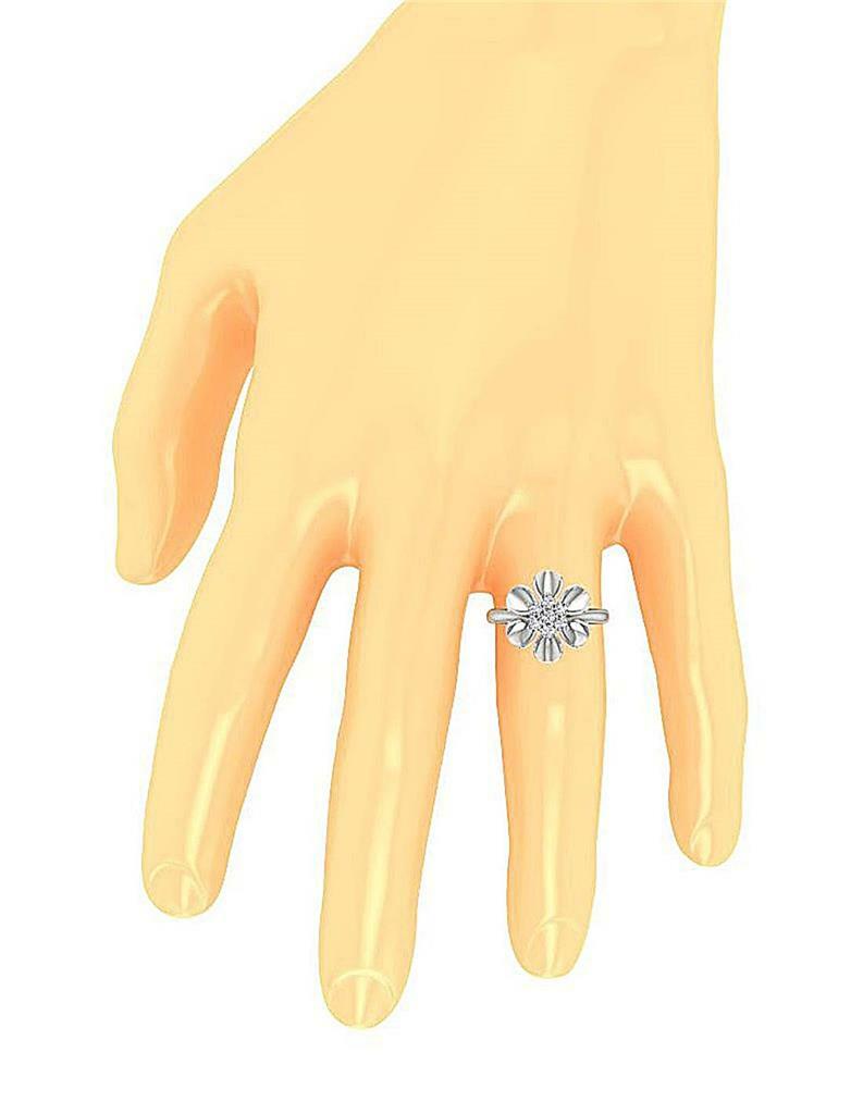 Right Hand Ring Natural Round Cut Diamond I1 G 0.50 Ct 14K Solid Gold Prong Set