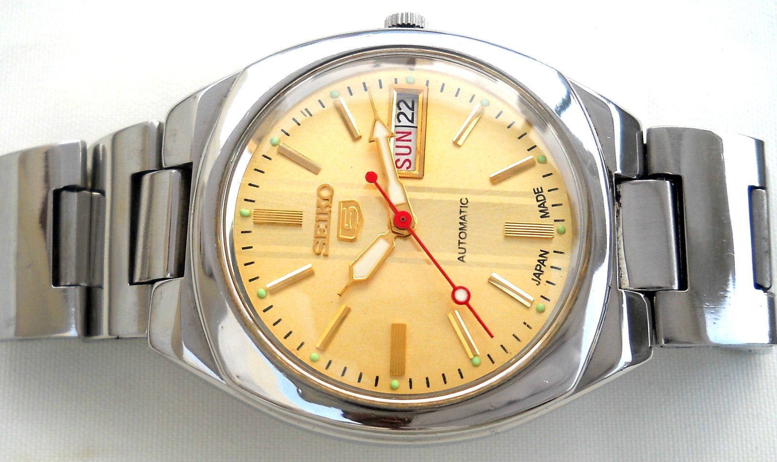 Vintage Seiko 5 Automatic 6119 Japan Men Watch – Aftermarket Gold Sunburst Dial