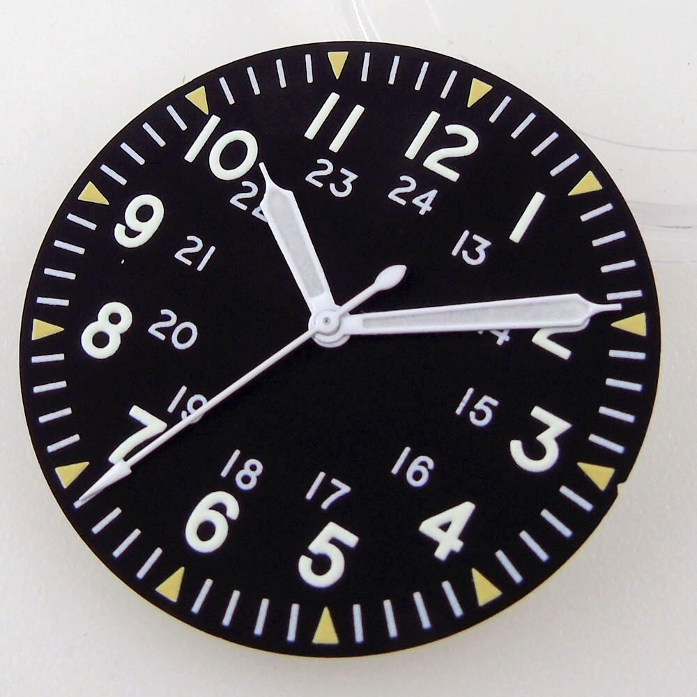 33.6mm Black Watch Dial&Hands Fit NH35/36 ETA 2824 PT5000 Miyota8215 DG2813