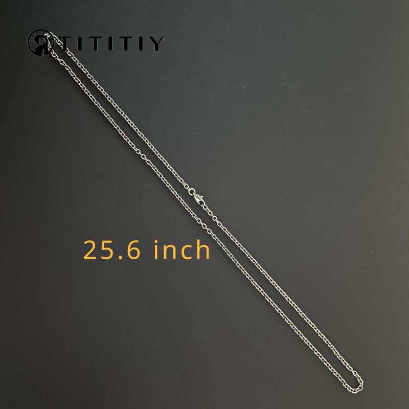 New Pure Titanium Necklace O-Chain Wide 3mm be antiallergic Easy To Match 25.6″