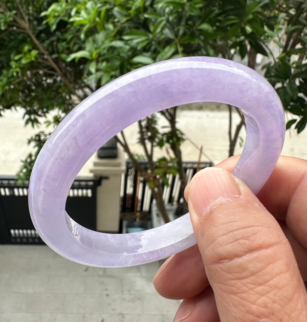 Natural Grade AAA Ice Lilac Lavender Burmese Jade jadeite bracelet bangle 57MM