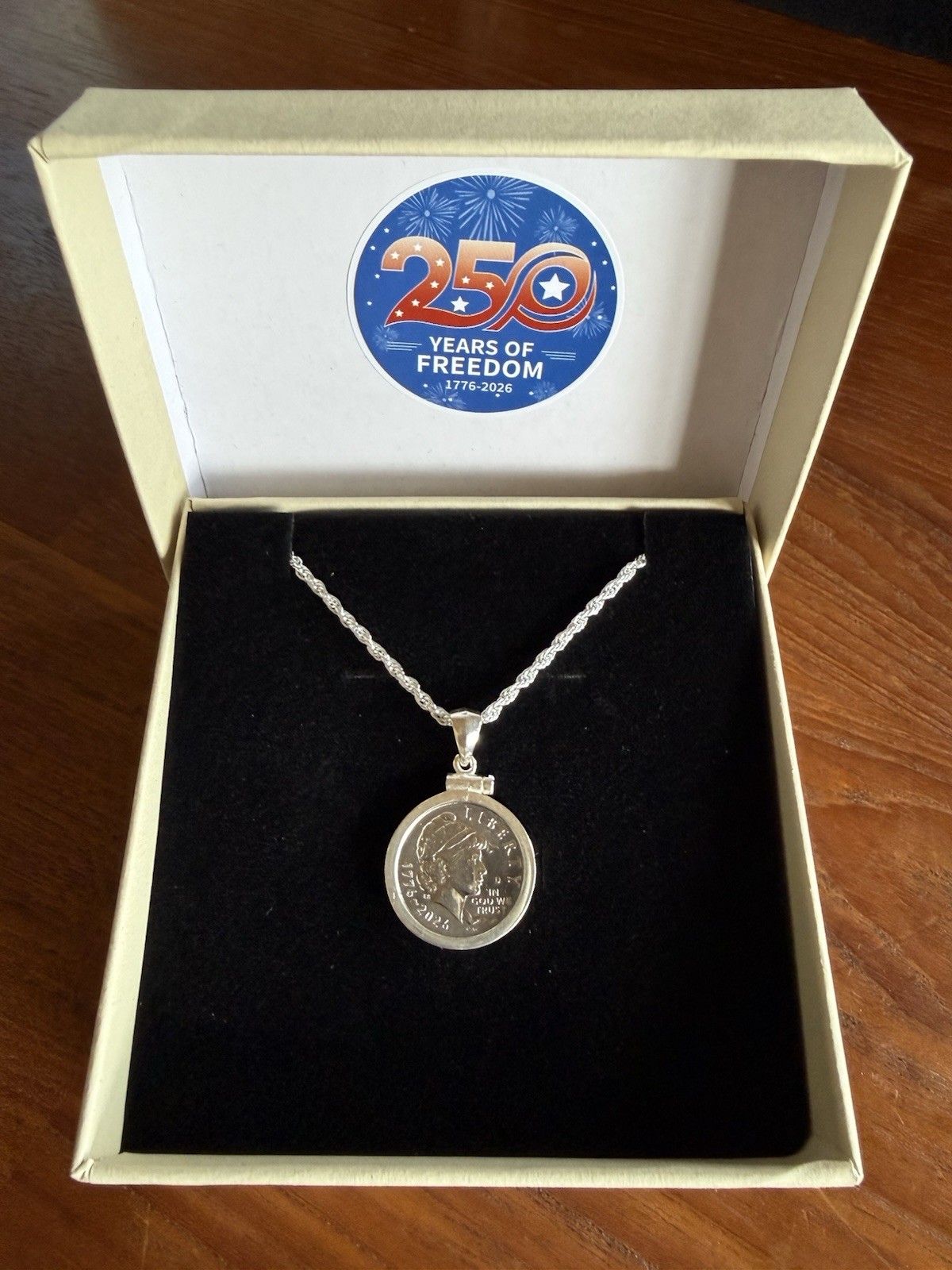 Emerging Liberty Dime Pendant Necklace w/ 925 Sterling Silver Bezel & Chain 18”