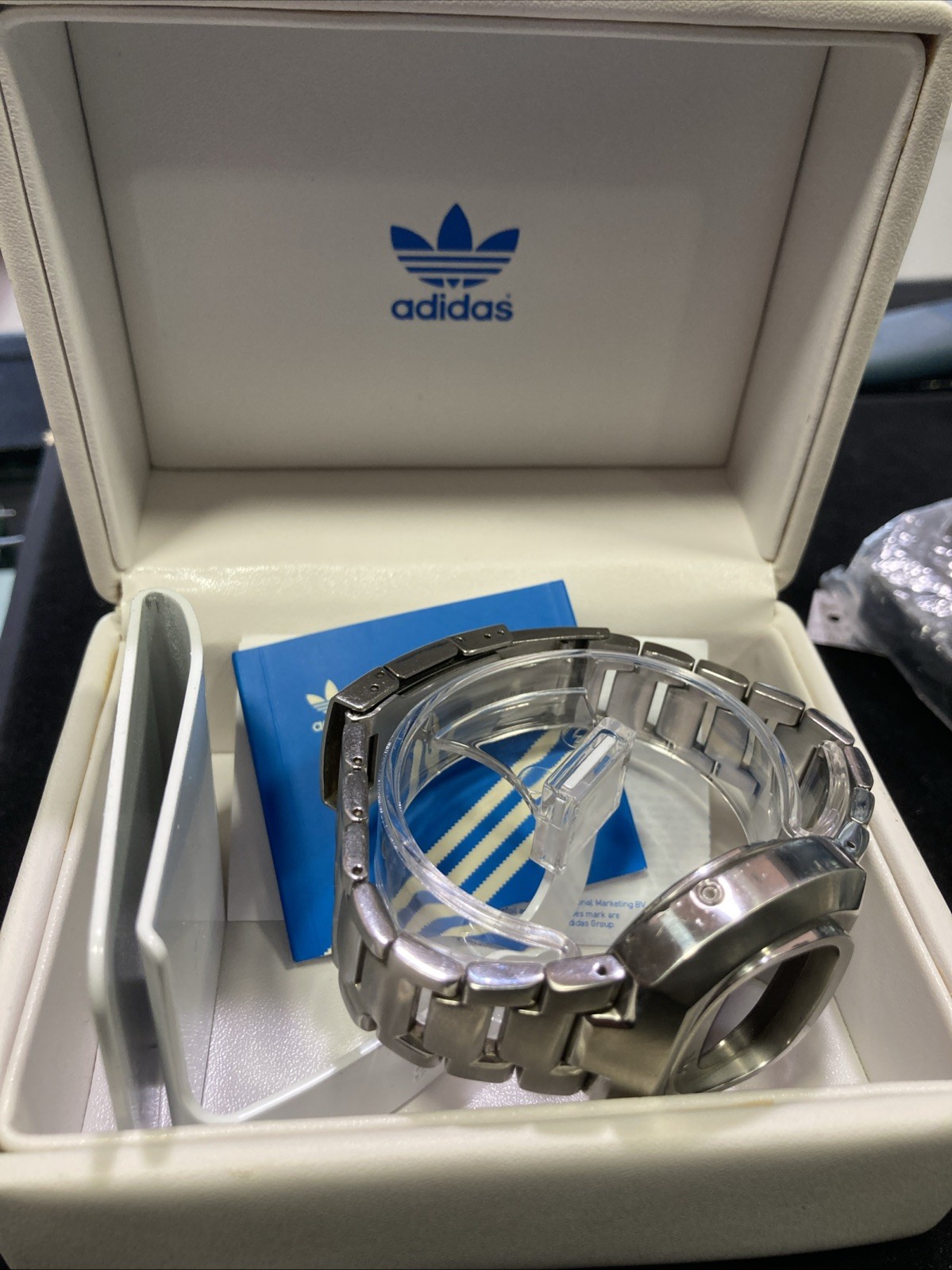 Adidas HSD 601 LED Watch silver steel digital red 70s 80s retro