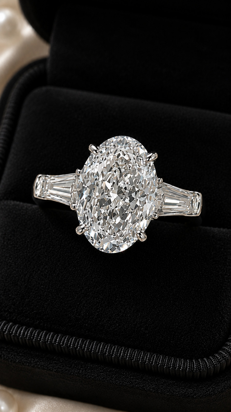 IGI Certified Lab Grown Diamond Engagement Ring 6.80 Ct Oval Cut 14k White Gold