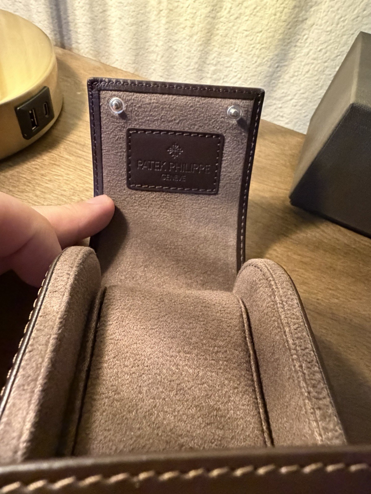 100% Authentic Patek Philippe Watch Travel Leather Case Pouch H997 Travel