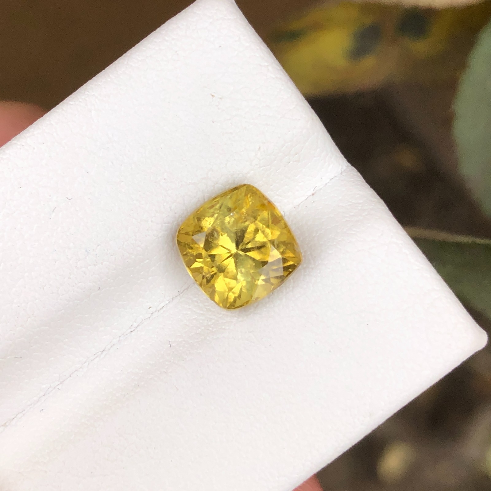 Natural 3.00 CT Yellow Tourmaline From Afghanistan Cushion Cut Loose Gemstone