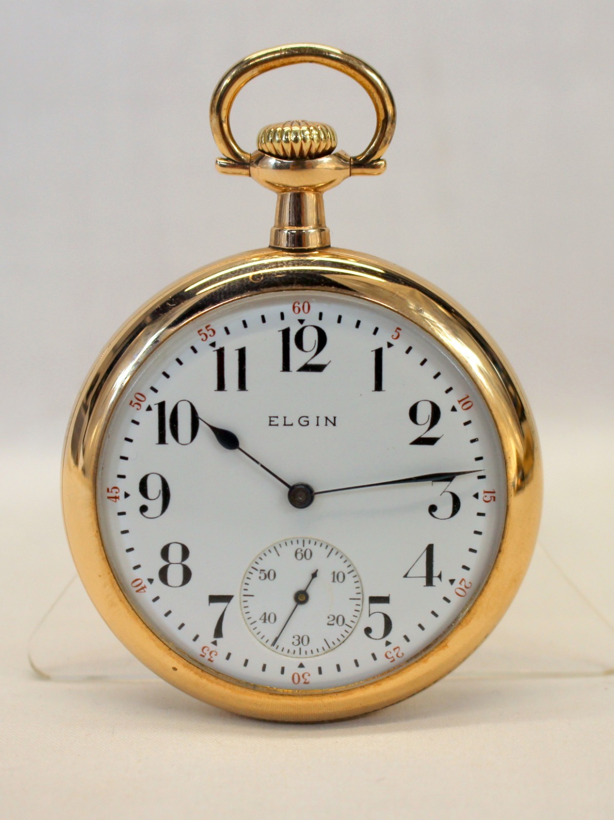 💥1912 ELGIN Grade 313 Pocket Watch Model 7 15J 16S Gold Filled RUNNING!