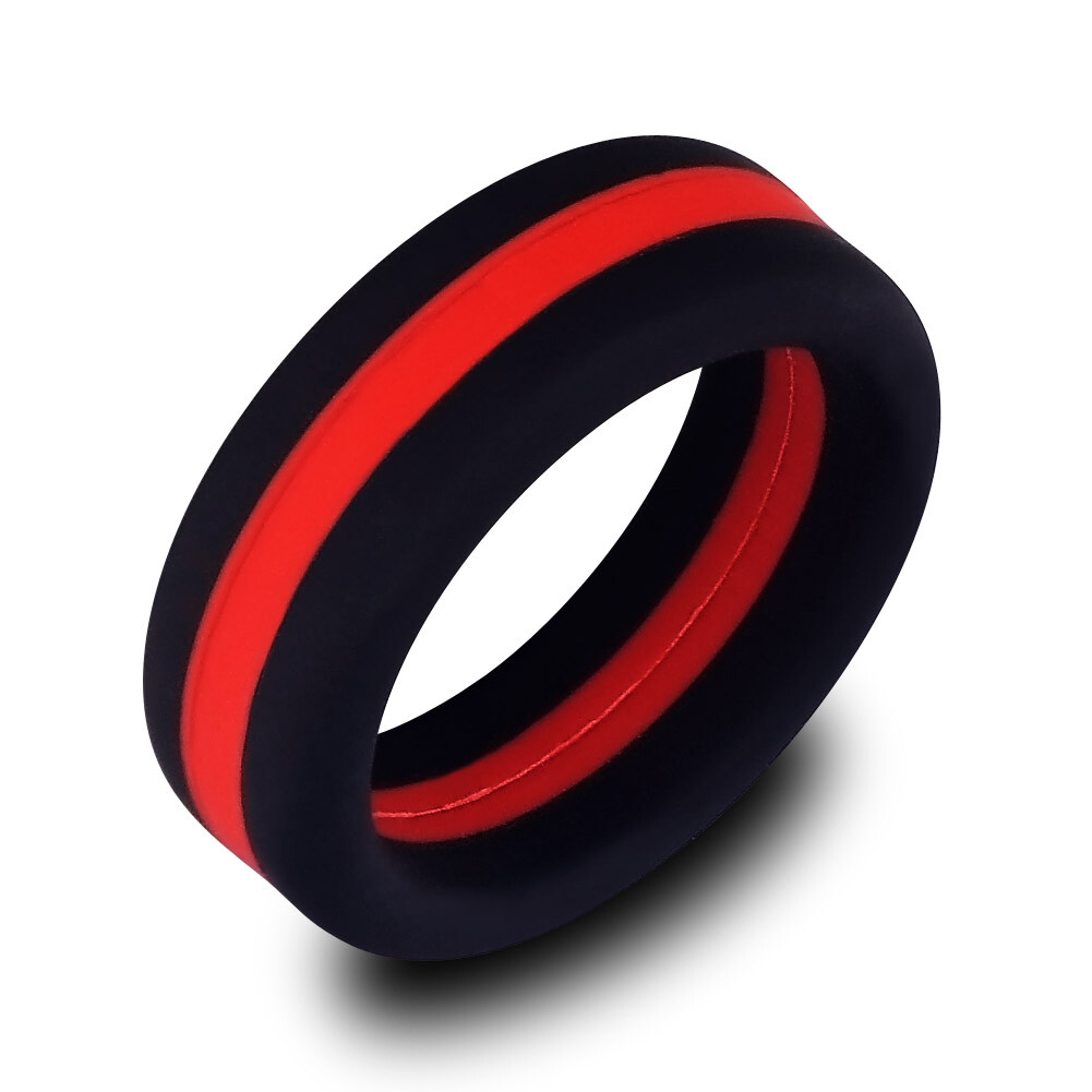Flexible Silicone Rings Stripe Rubber Wedding Ring Bands for Men Women Size 7-13