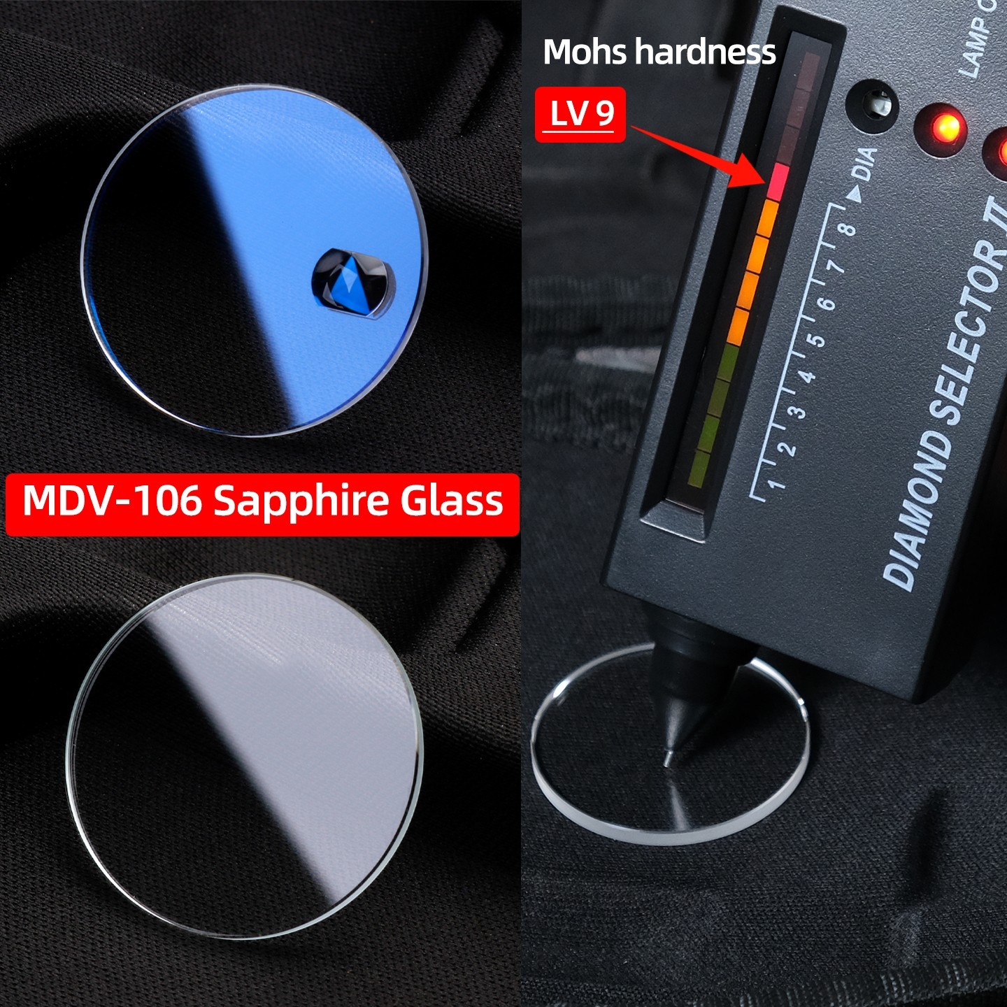 For Casio Duro MDV-106 HD-coating Sapphire Glass Flat Double Dome Watch crystal