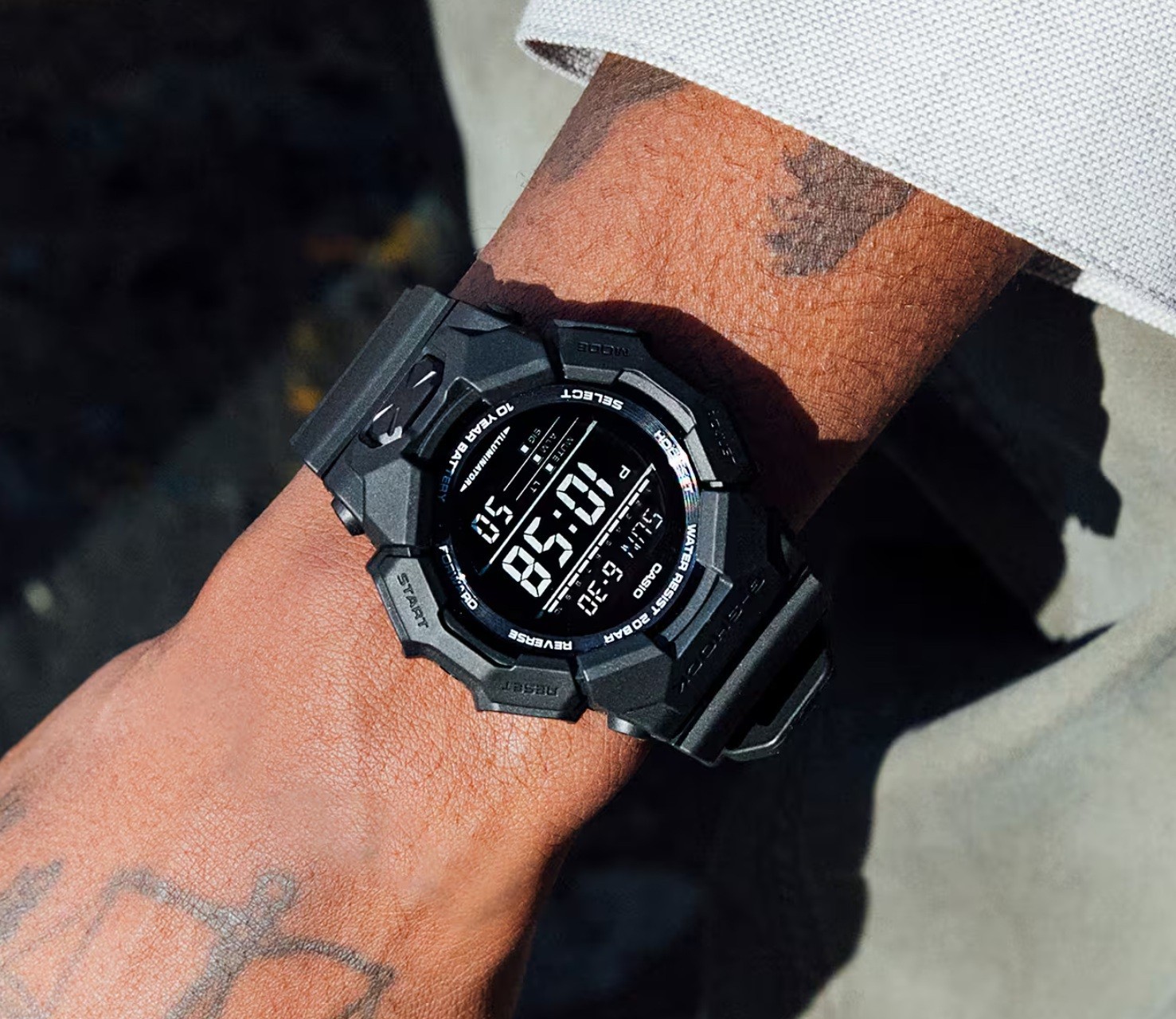 Casio G-Shock GD-010-1A1 Black Digital Big Display Black Resin Men’s Sport Watch
