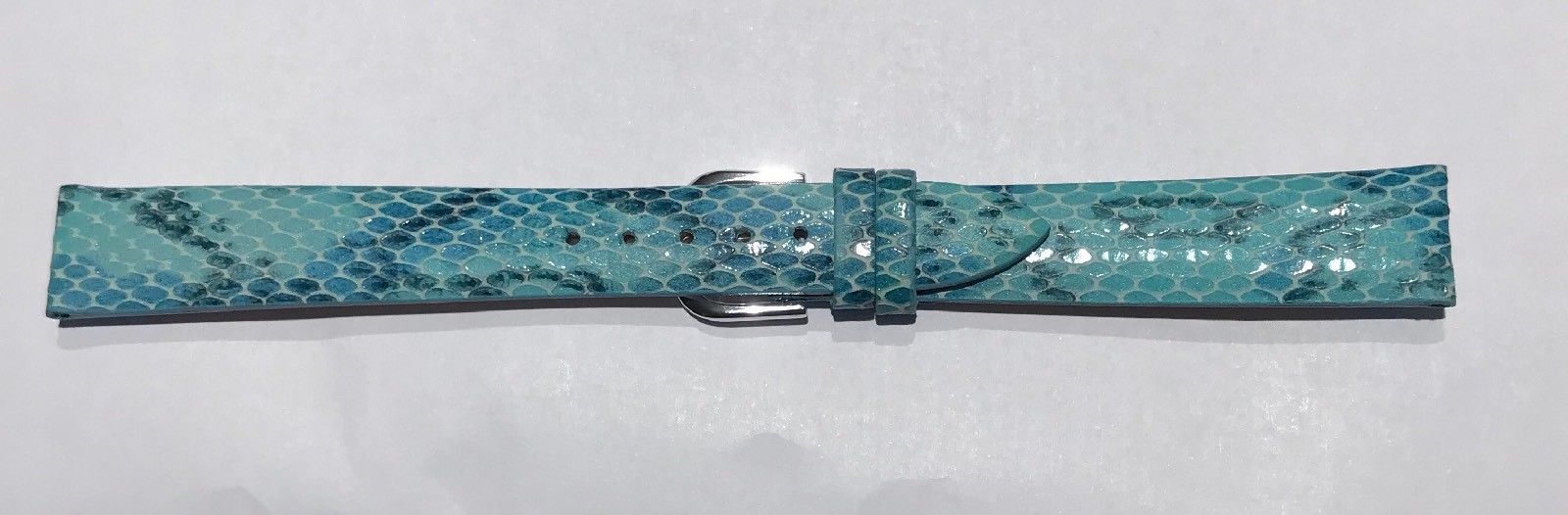 Bracelet de montre 10, 12, 14, 16 mm cuir serpent boucle acier