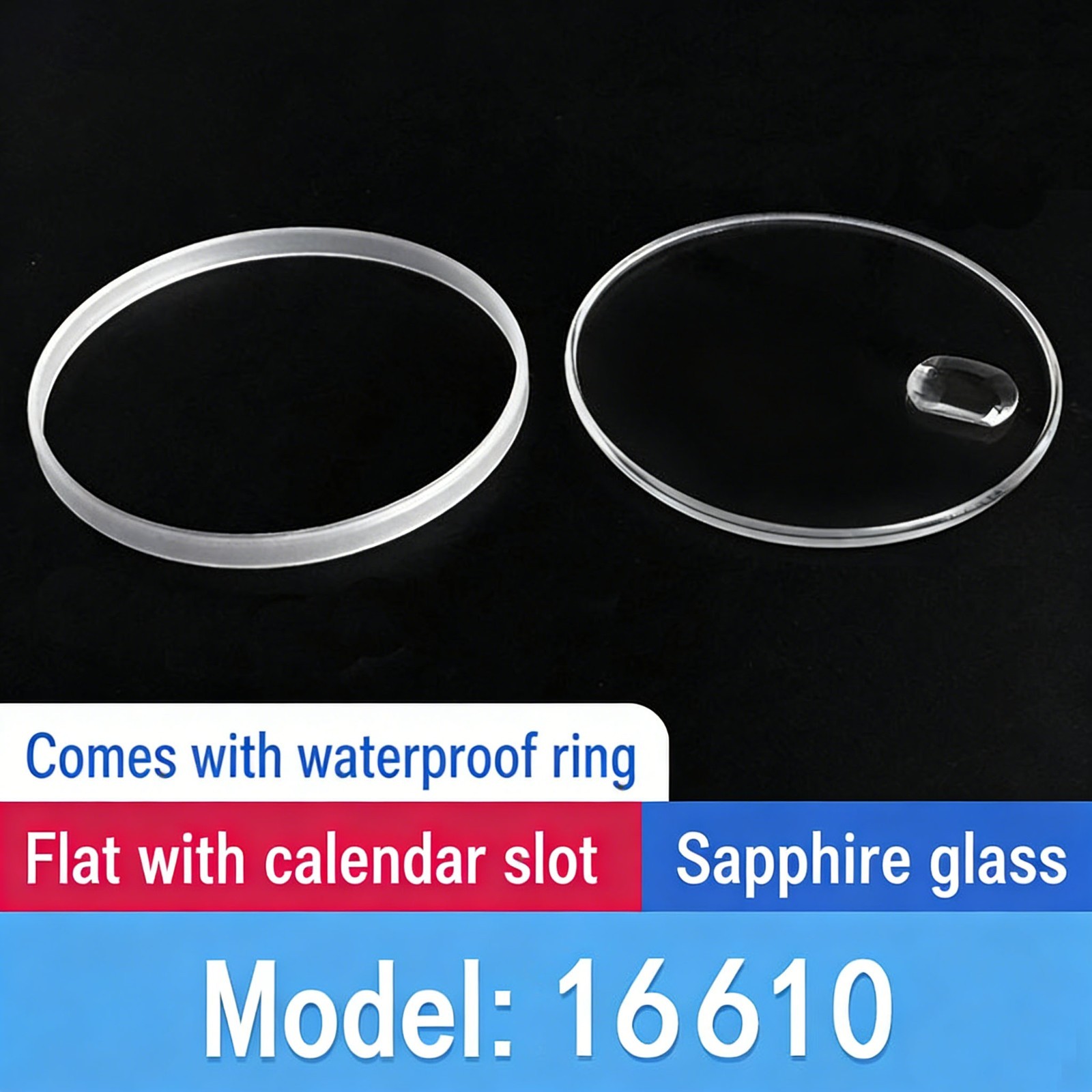 Sapphire Crystal Watch Glass Fits Rolex Submariner 40mm 116610 116613 14060