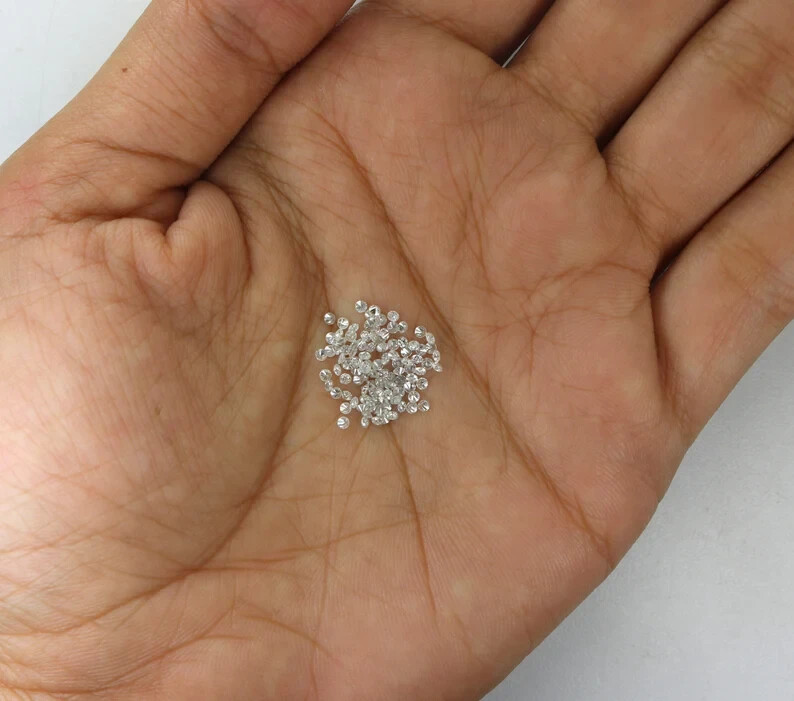 1 CT Natural White Diamond 0.80 mm 420 Pcs Round Cut VVS1 D Grade Certified