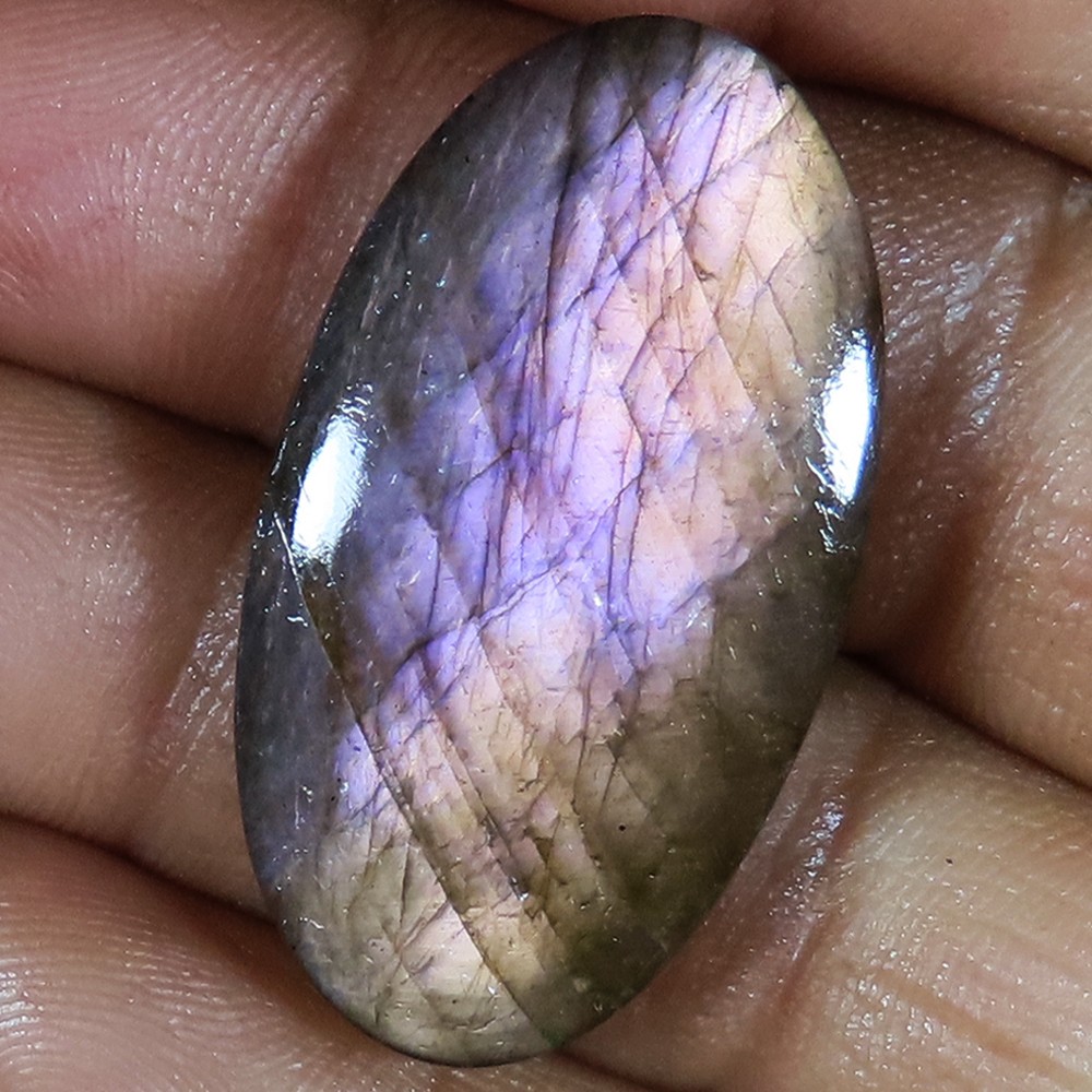Natural Labradorite Oval Cabochon Healing Gemstone 46.35 Ct 20x36x6 mm mg_363