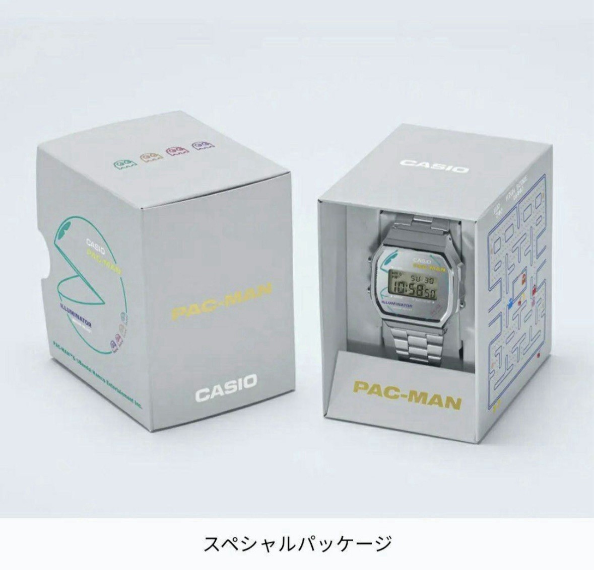 Casio CLASSIC A168WEPC-7AJR For Men LIMITED PAC-MAN Collaboration silver