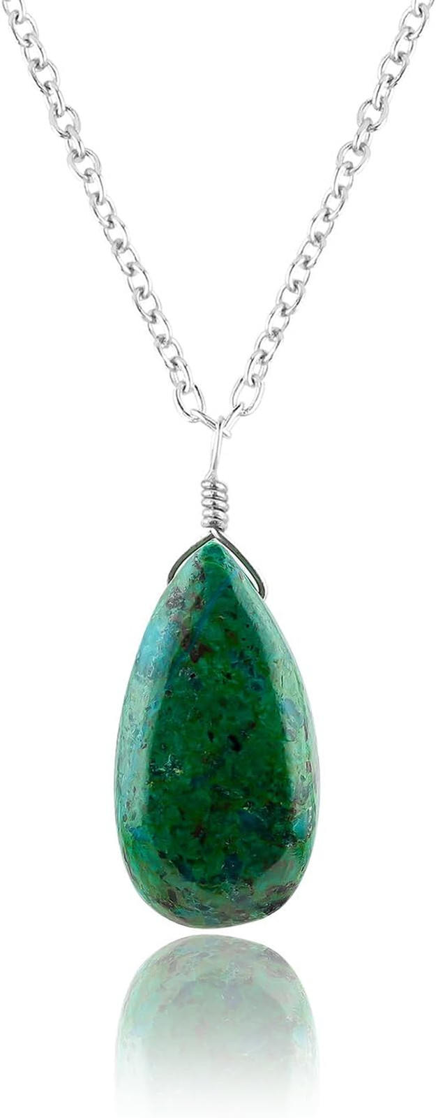 Natural Gemstones Dainty Pendant Nacklace, Assorted Stones, Handmade Boho Hypoal