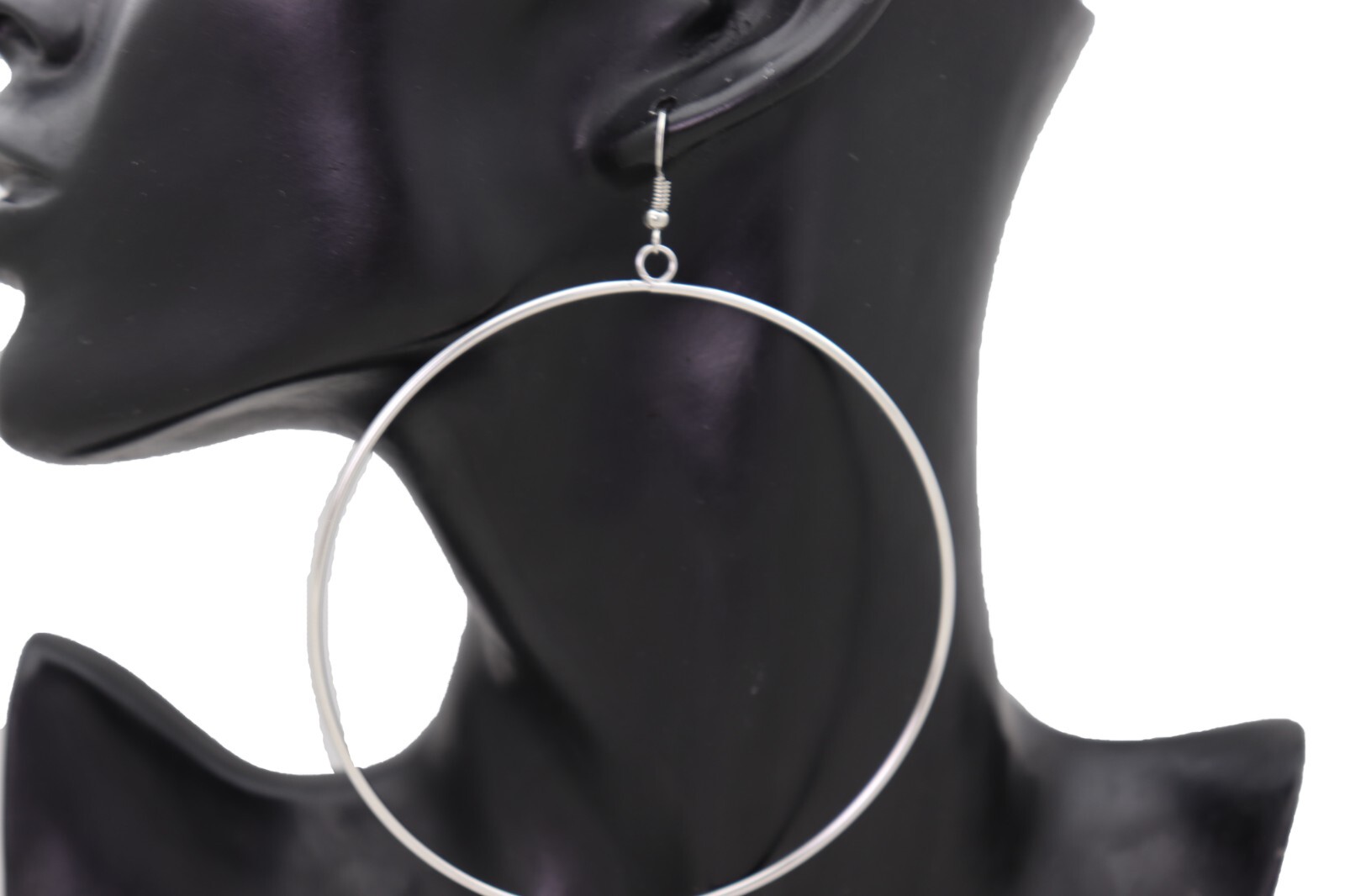 Women Earrings Set Silver Metal Casual Day Wear Large Size Hoop Fashion Jewelry