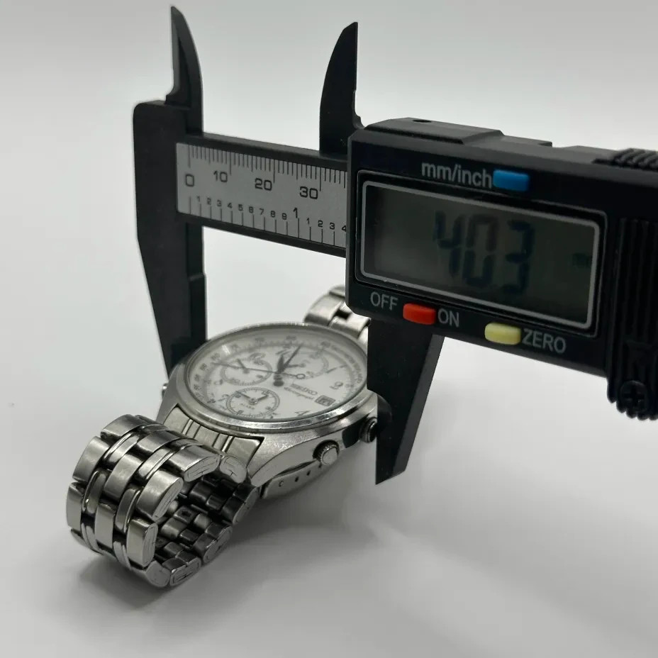 SEIKO Chronograph 7T32 -7C60 QUARTZ ALARM WATCH 38mm Arabic Numbers