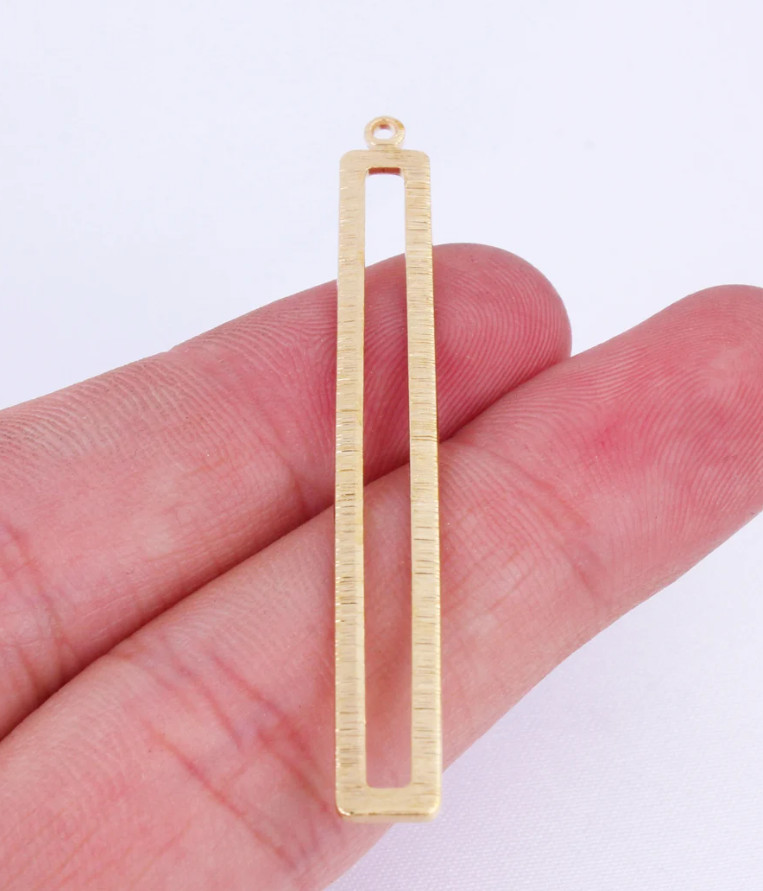 Brushed Brass Bar Earring Pendant Raw Brass Earring Charms Birthday Gift For Her