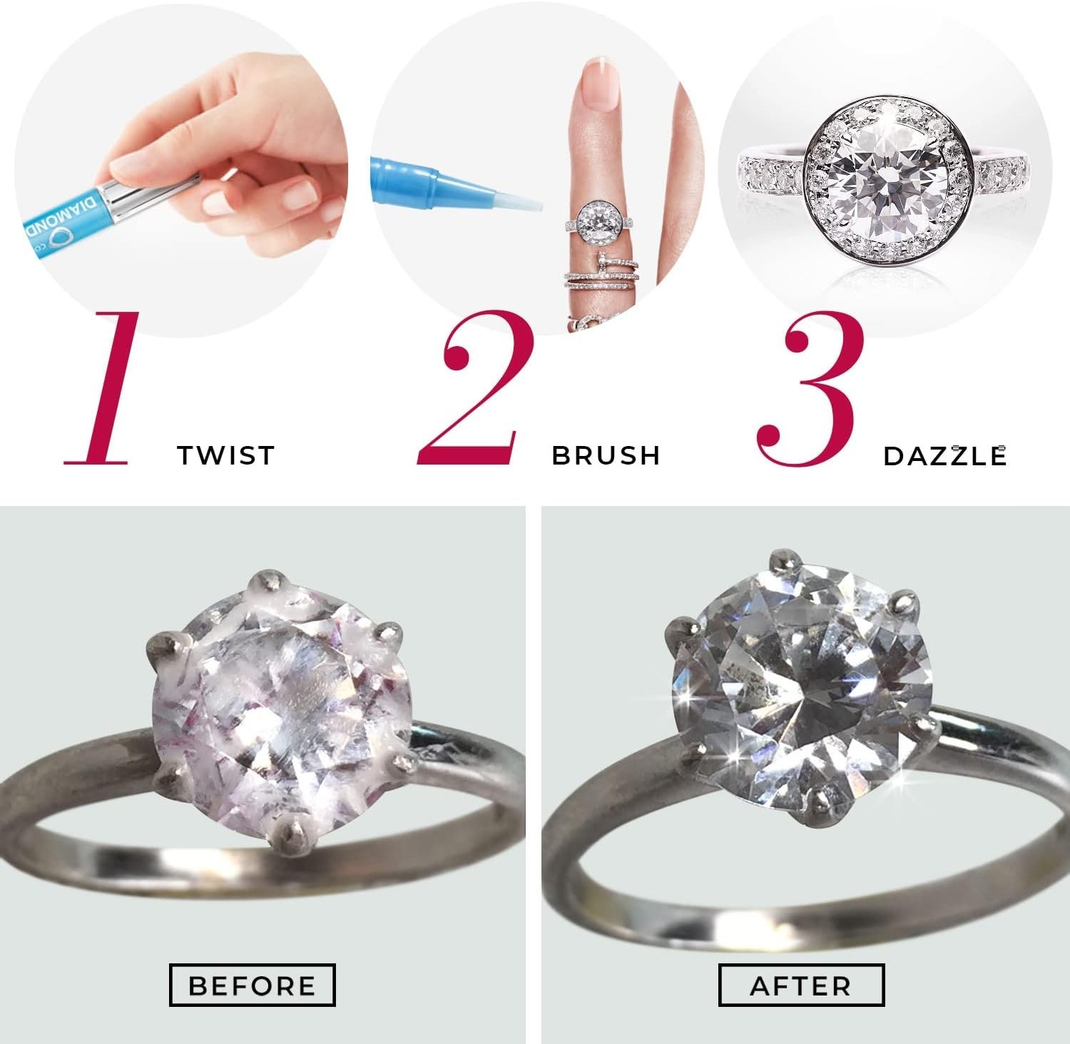 Diamond Dazzle Stik – Portable Diamond Cleaner for Rings and Other Jewelry – …