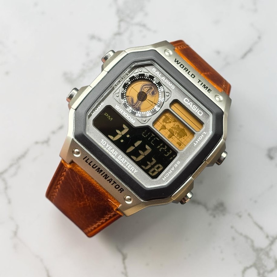 CASIO AE-1200WHD. Royale Watch Mod. Negative Display Shelby Cobra Gold Filter