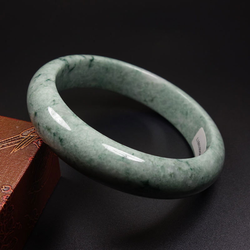 61mm Certified Grade A 100% Natural Green Jadeite Jade Bracelet Bangle Z07013