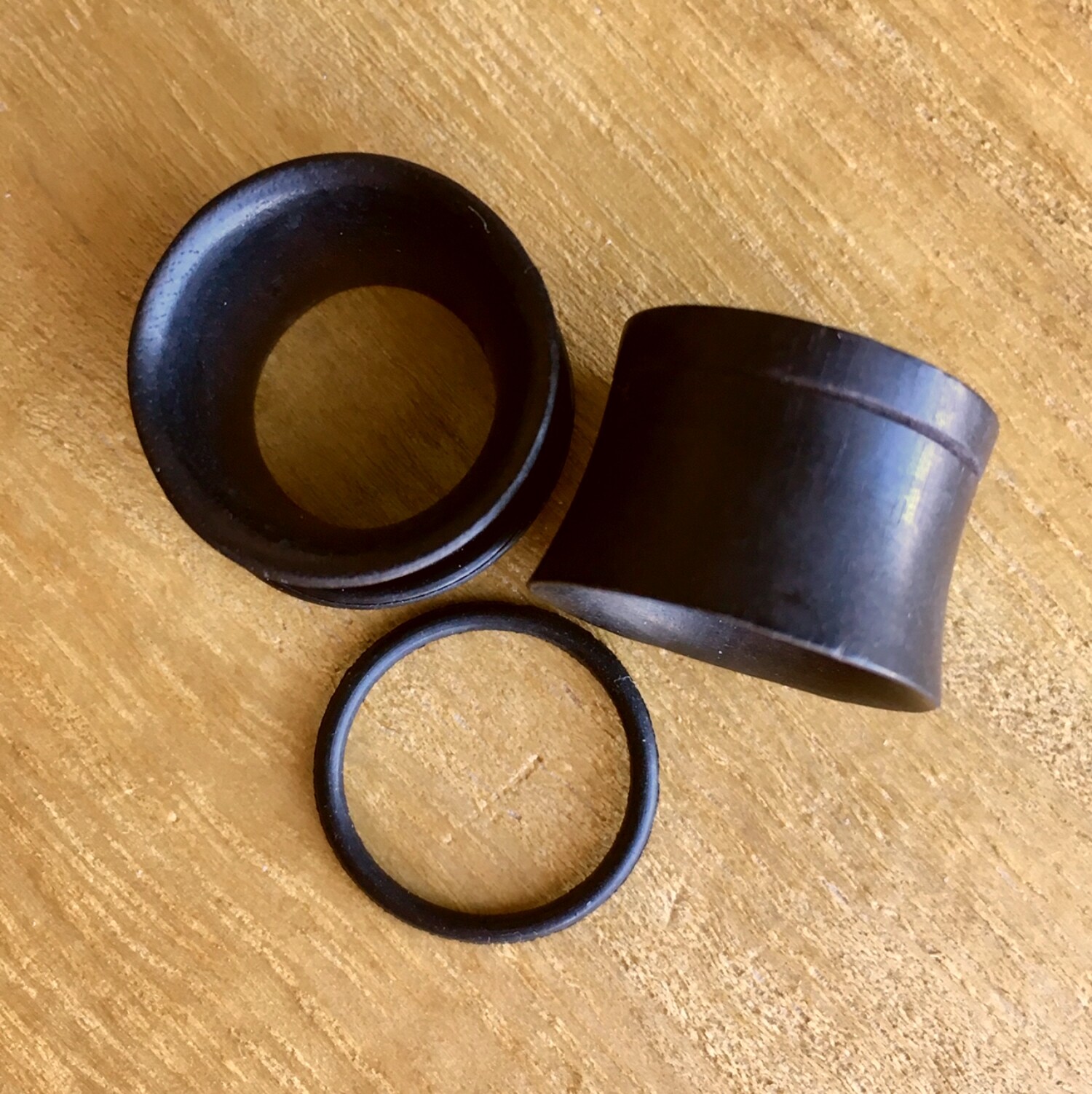 PAIR Black Areng Wood Tunnels Single Flare Plugs Organic Earlets Gauges