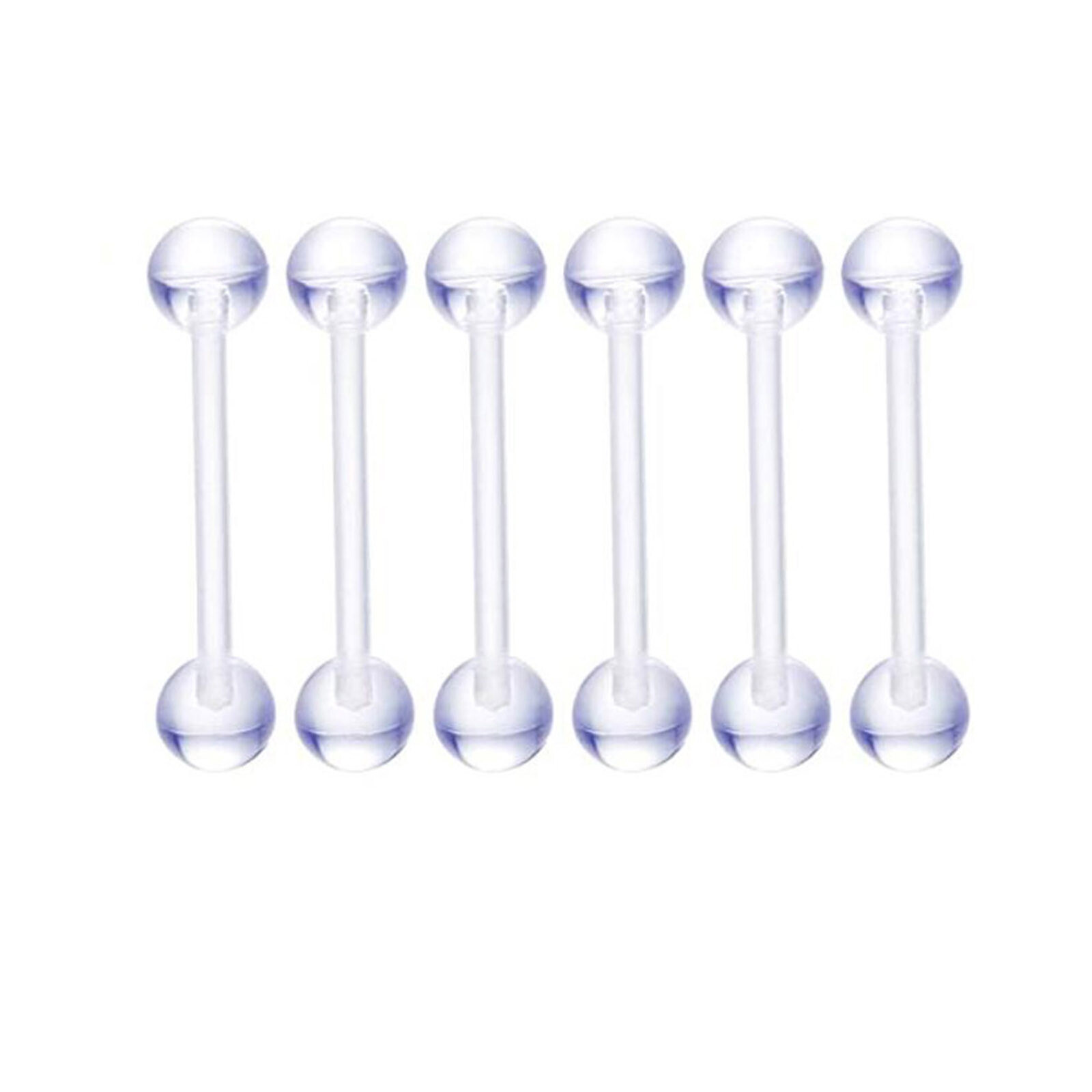 54PCS Clear Piercing Retainer Septum Nose Studs Lip Ear Tongue Rook Daith Rings