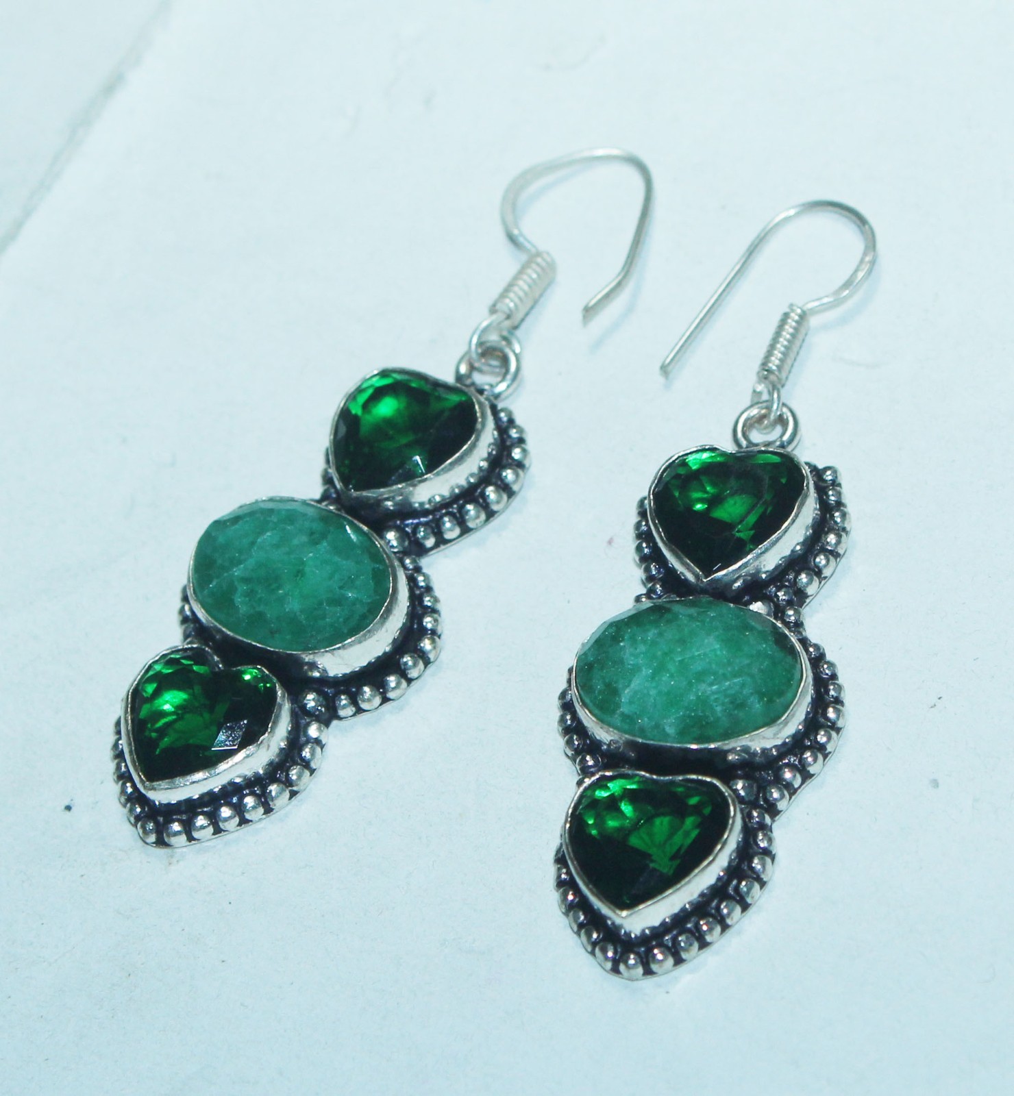 Green Onyx Peridot Gemstone Handmade Earring Jewelry Earring Size 1.5 Inches