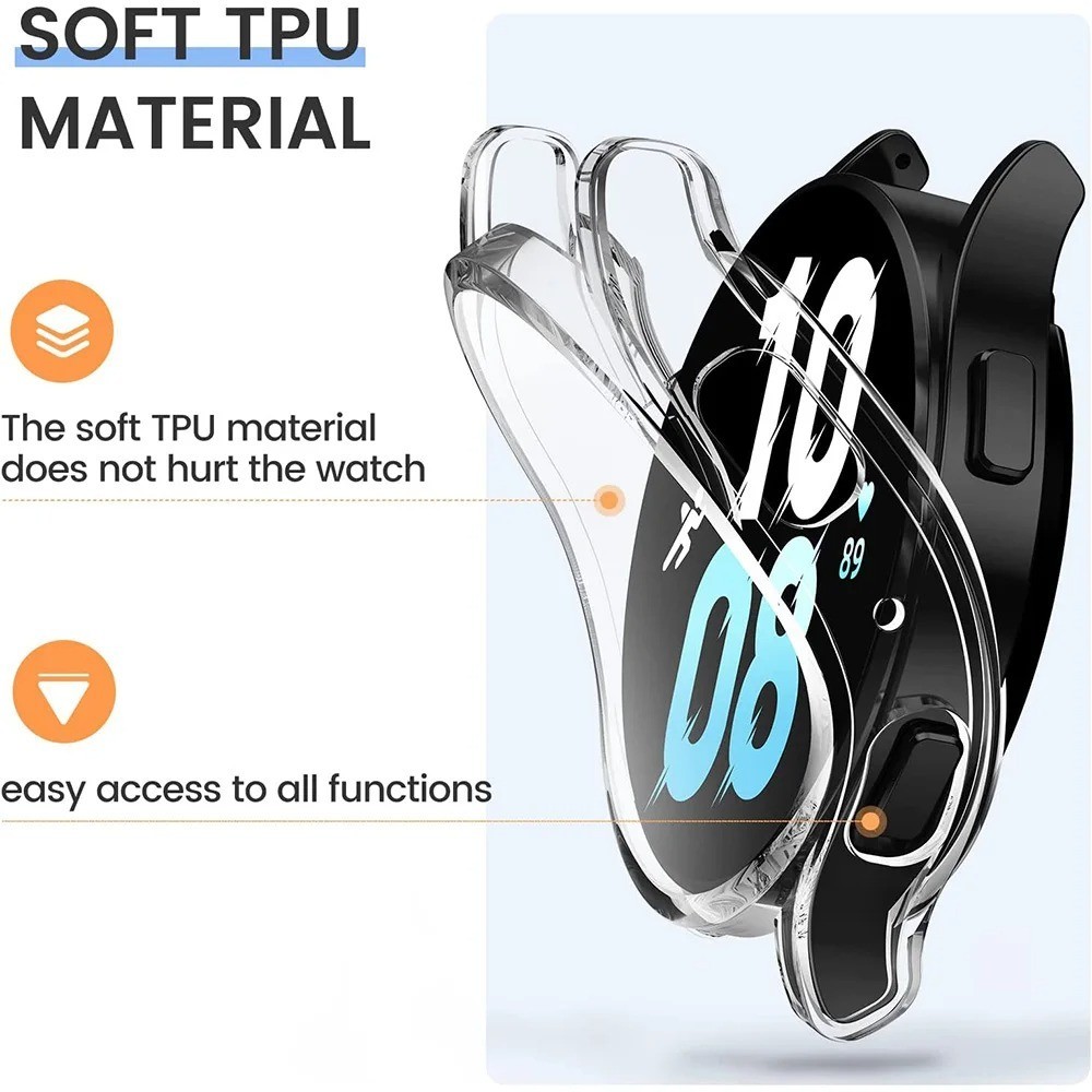 For Samsung Galaxy Watch 7 6 5 40mm / 44mm TPU Case Protector Screen Cover UK